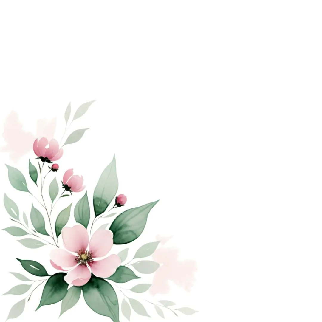 Delicate Pink Floral Watercolor Arrangement PNG Clipart