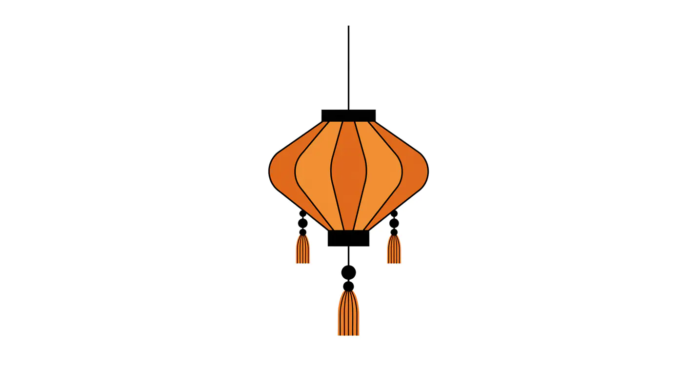 Professional Oriental Lantern Vector Graphic