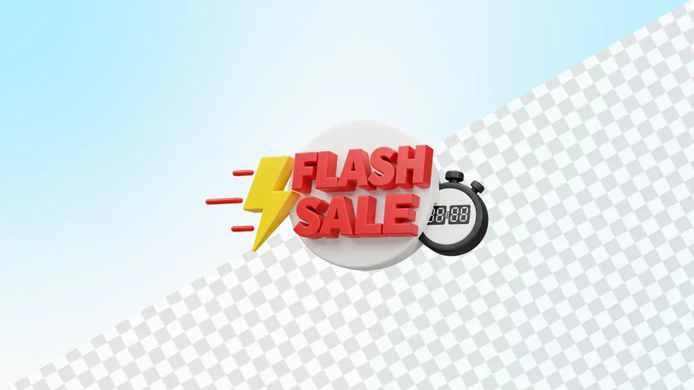 Flash sale lightning bolt timer promotional icon