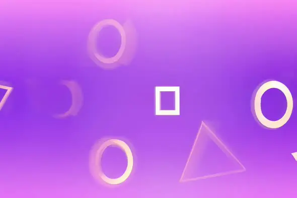 Geometric Shapes on Purple Gradient