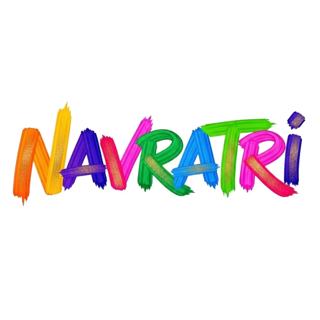 Vibrant Navratri Text Art Festive Indian Celebration Graphics