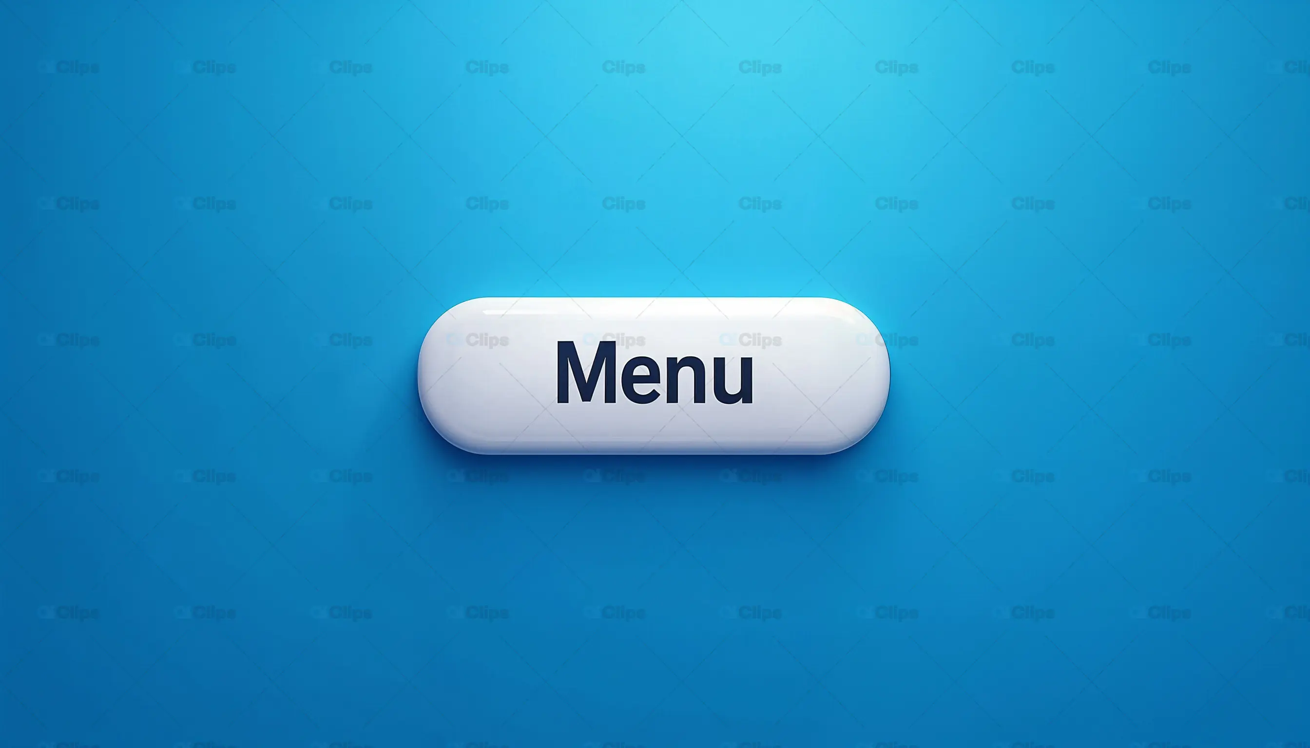 3D Menu Button on Blue Background