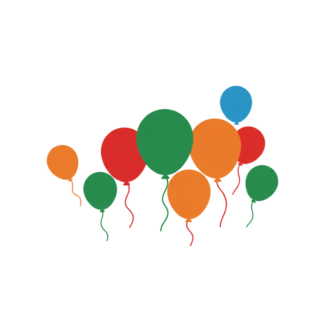 Colorful Balloon Cluster Icon