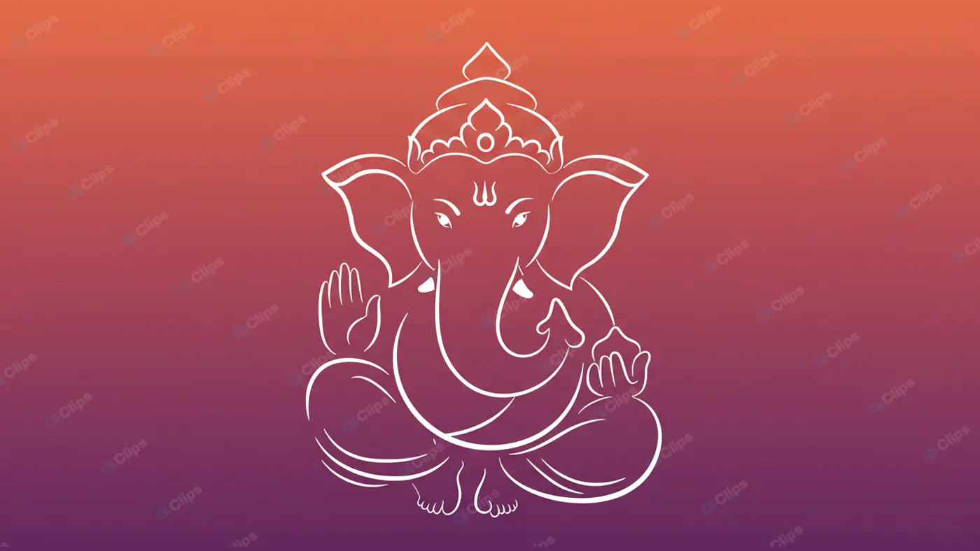 Graceful Ganesha Line Art on Gradient