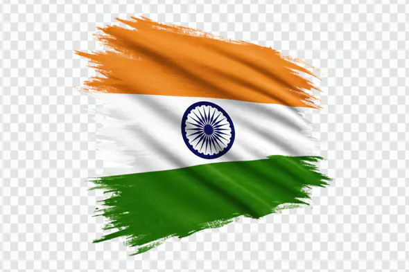 Artistic Indian Flag Brushstroke Design PNG Clipart