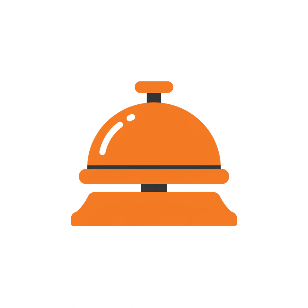 Vibrant Orange Service Bell Icon