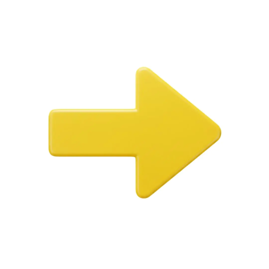 Bright Yellow Right Arrow Direction Symbol PNG