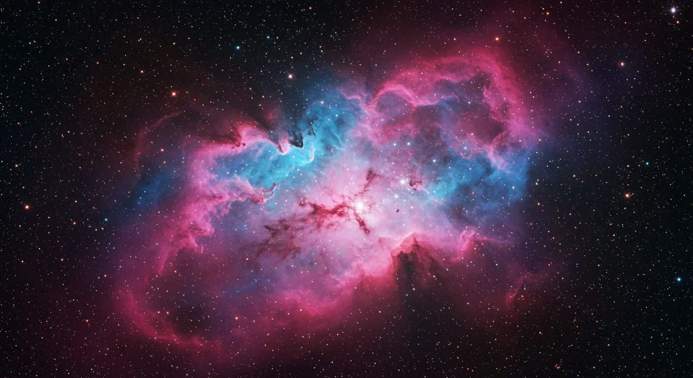 Colorful Nebula Galaxy – Deep Space Explosion of Pink and Blue Gas