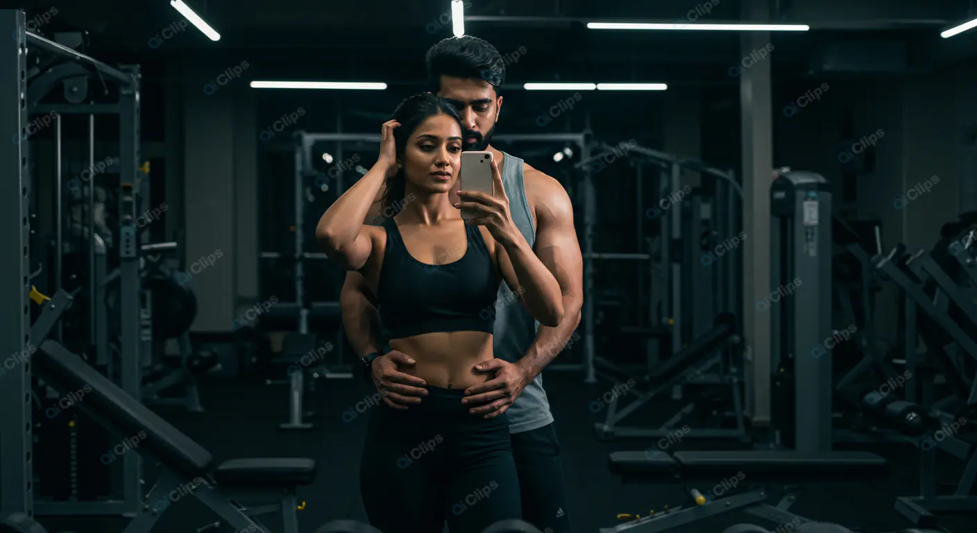 Fitness Couple's Gym Selfie