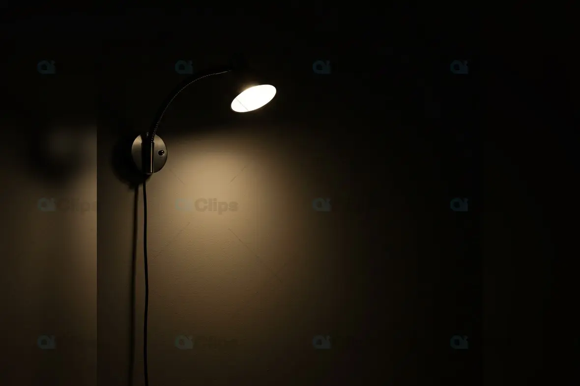 Wall-Mounted Reading Lamp Mockup with Warm Glow