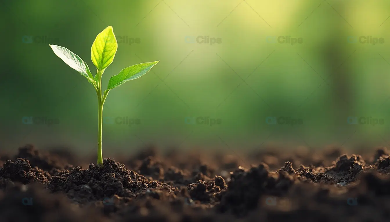 Young Seedling in Fresh Soil