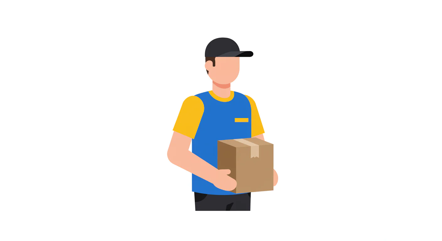 Flat Delivery Courier Vector