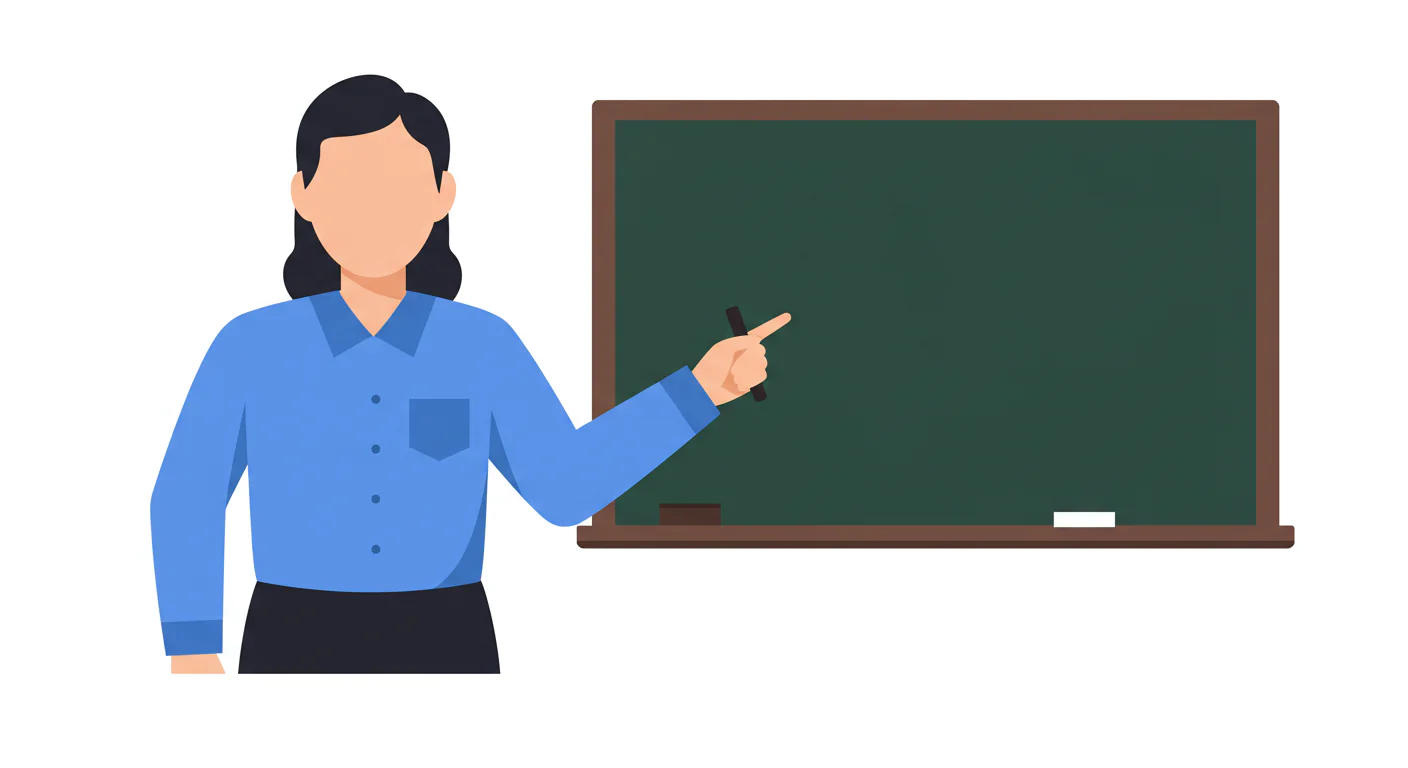Female Educator Vector Illustration