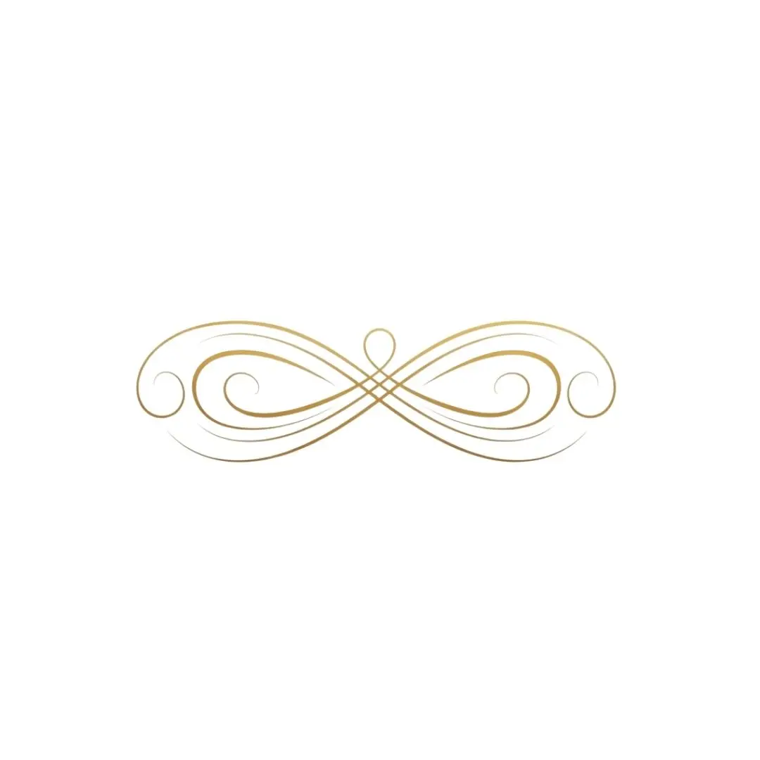 Elegant Gold Calligraphic Swirl Divider Ornament Clipart PNG