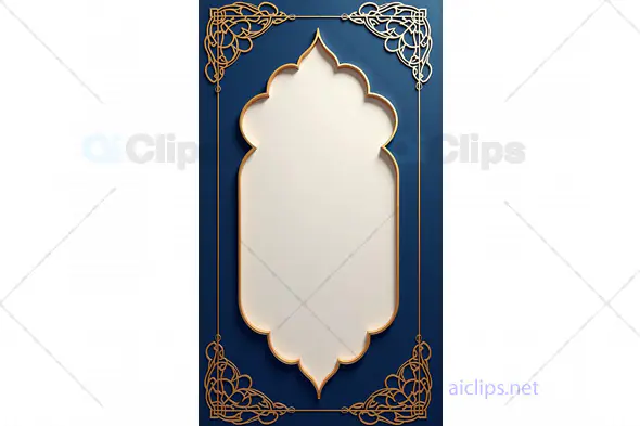 Elegant Ornate Gold Frame with Islamic-Inspired Motif