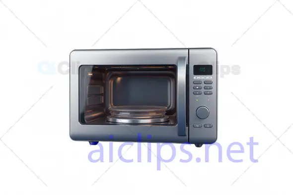 3D Stainless Steel Microwave Oven Model with Control Panel