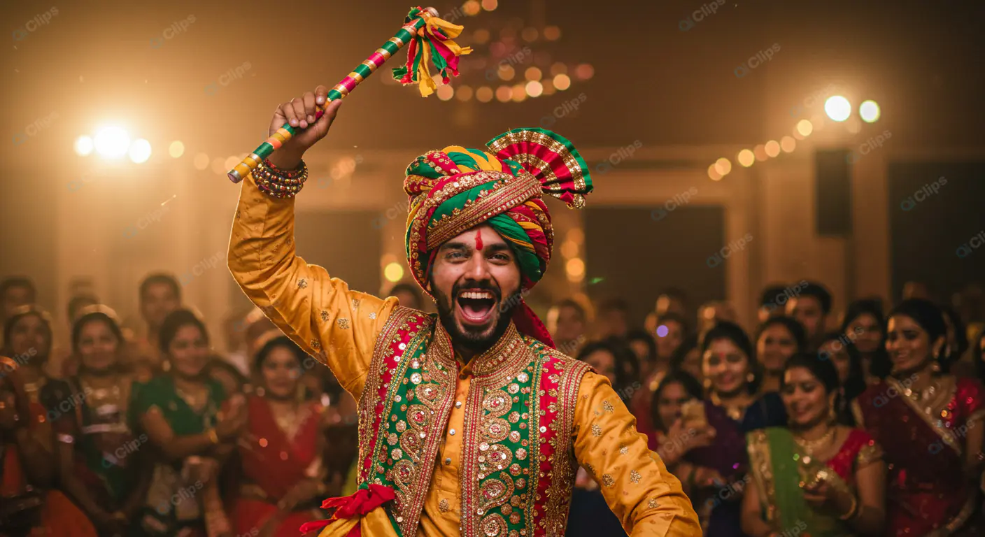 Exuberant Groom's Festive Dance