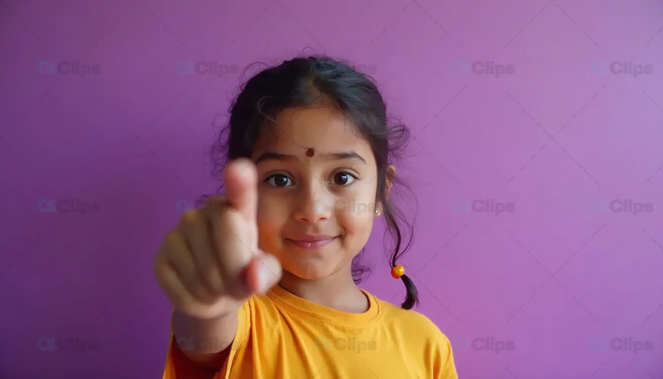 Girl Pointing Forward