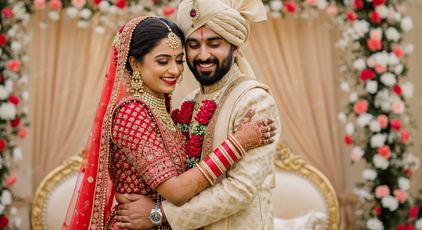 Blissful Indian Wedding Portrait