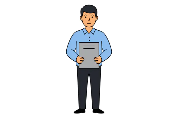 Professional Holding Document Vector