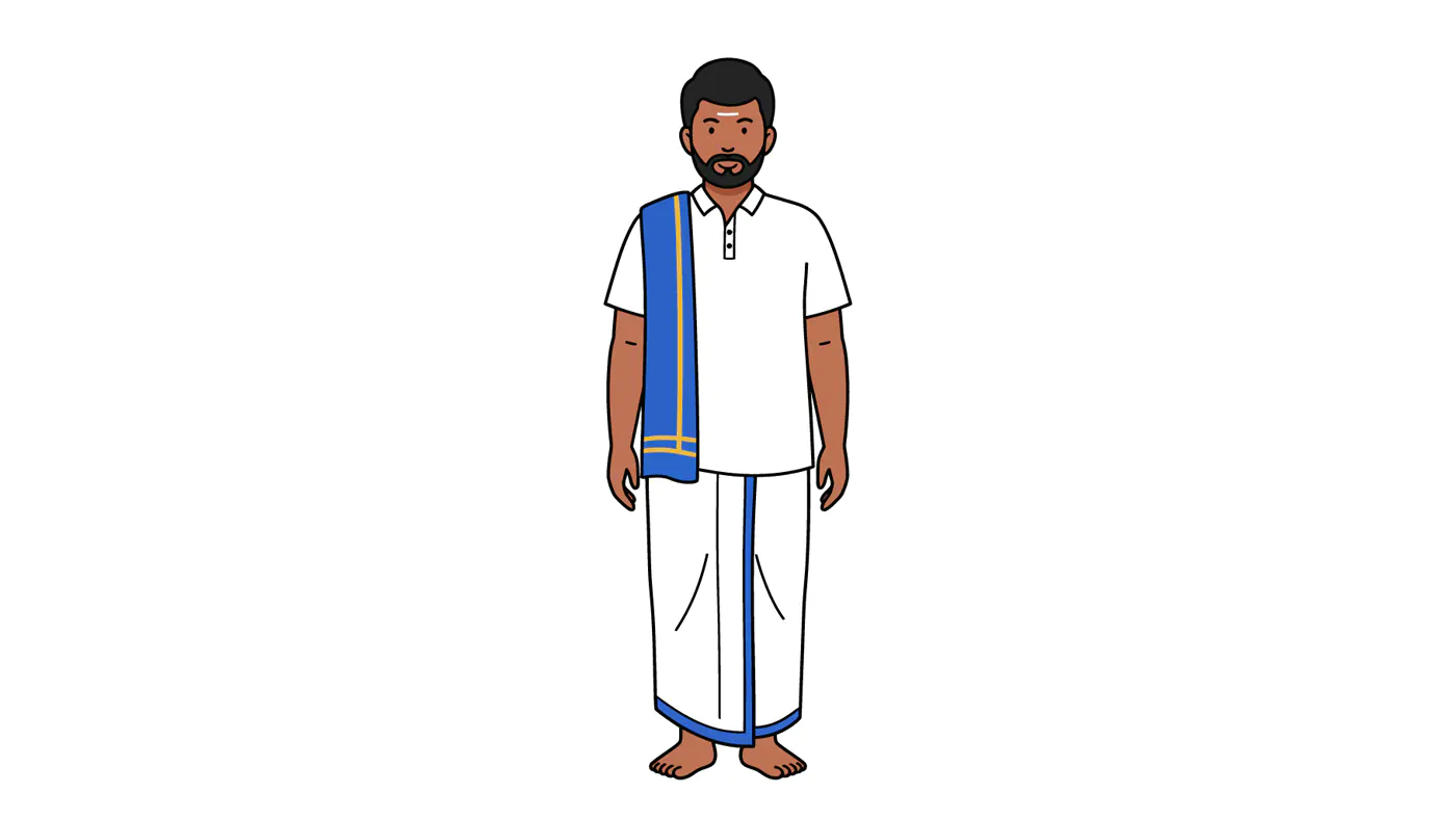 South Indian Traditional Attire Vector
