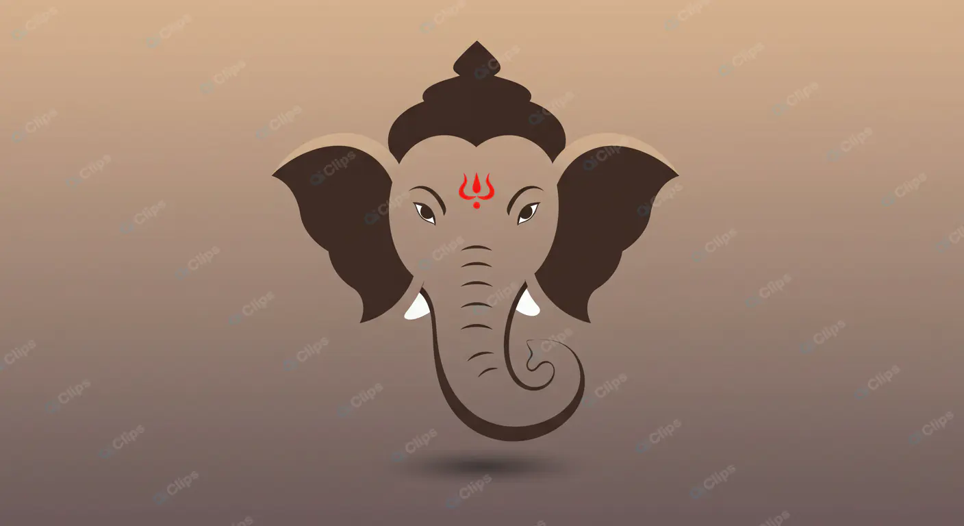 Stylized Ganesha Icon on Gradient