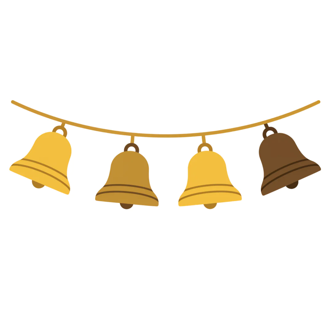 Golden Bell Banner Vector