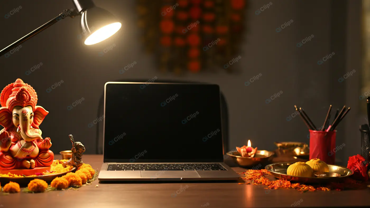 Diwali Home Office Ambiance