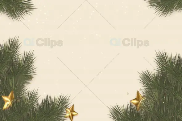 Christmas Pine and Golden Stars Background