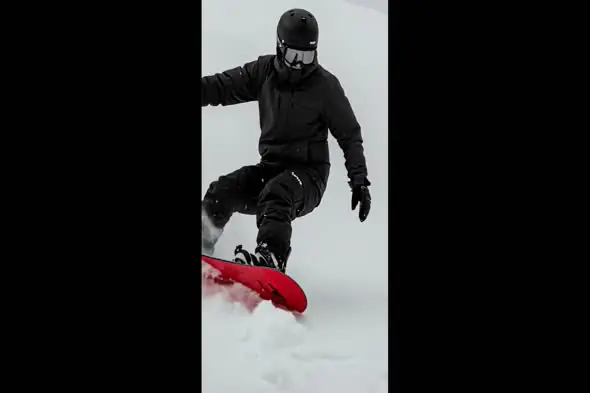 Dynamic Snowboarder in Action