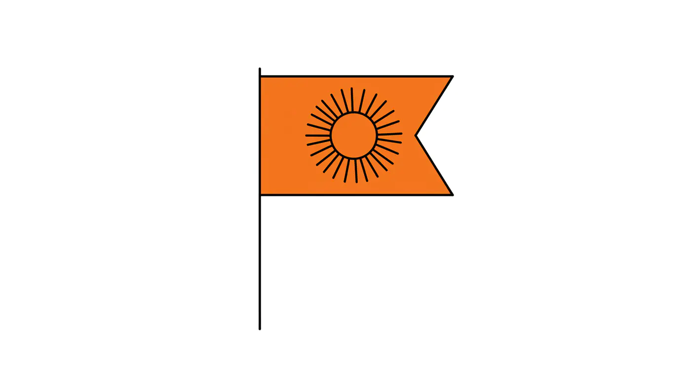 Sunburst Flag Vector Icon