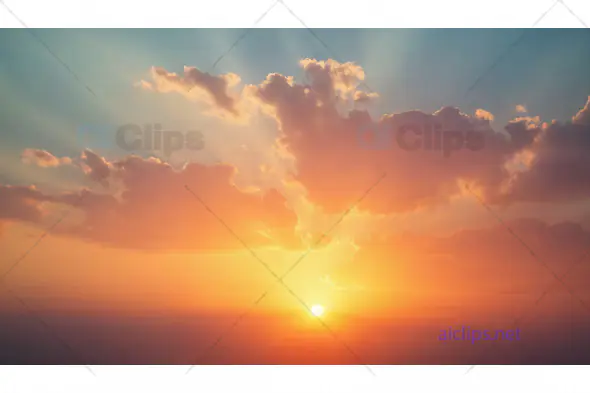 Vivid Sunrise with Golden Clouds