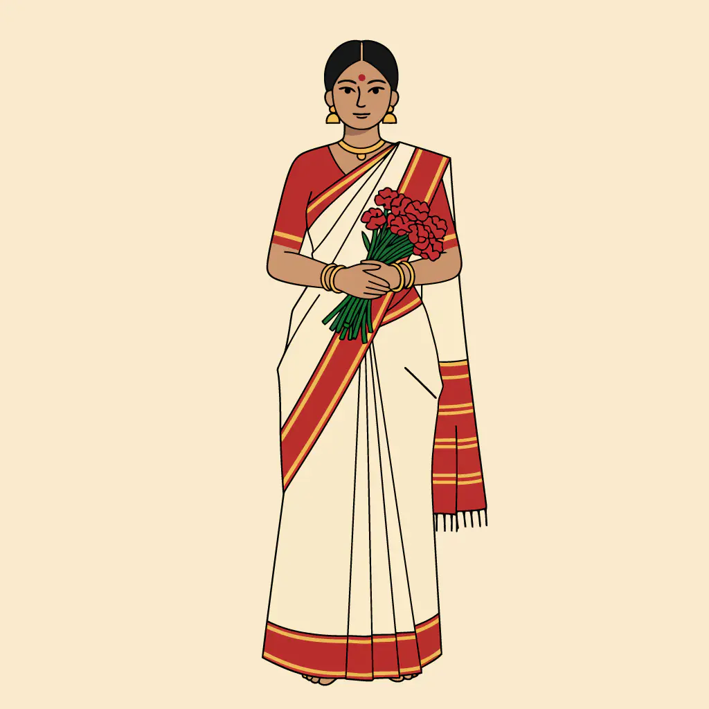 South Indian Saree Vector Art