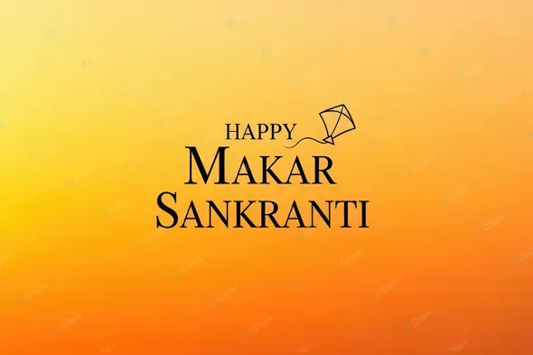 Makar Sankranti Greeting with Kite on Gradient Sky