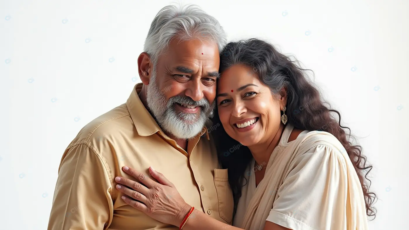 Elegant Mature Indian Couple Portrait