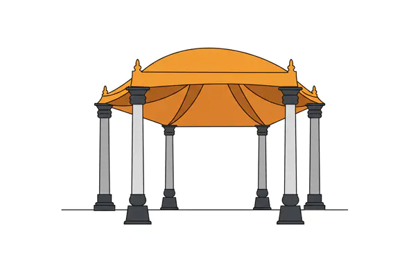 Elegant Pavilion Vector Illustration
