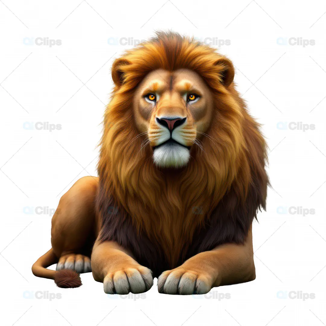 Majestic Lion Sitting Pose 3D Model