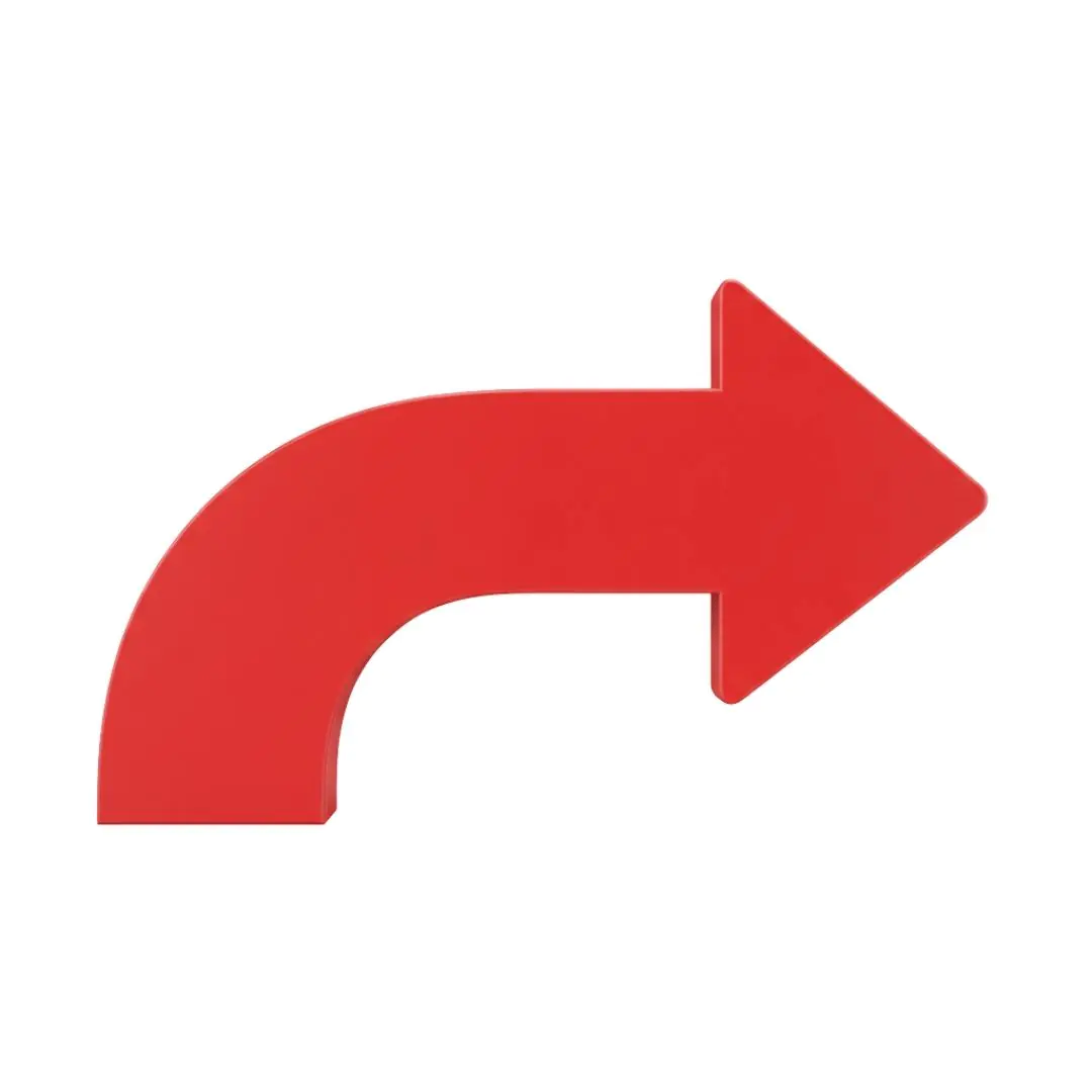 Red Curved Right Arrow Icon PNG Clipart