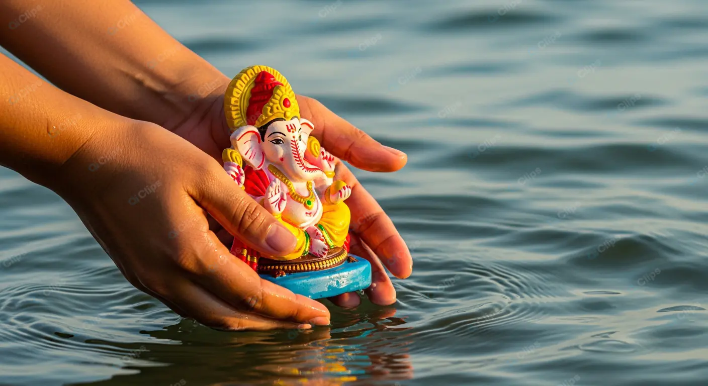 Ganesha Idol Water Offering