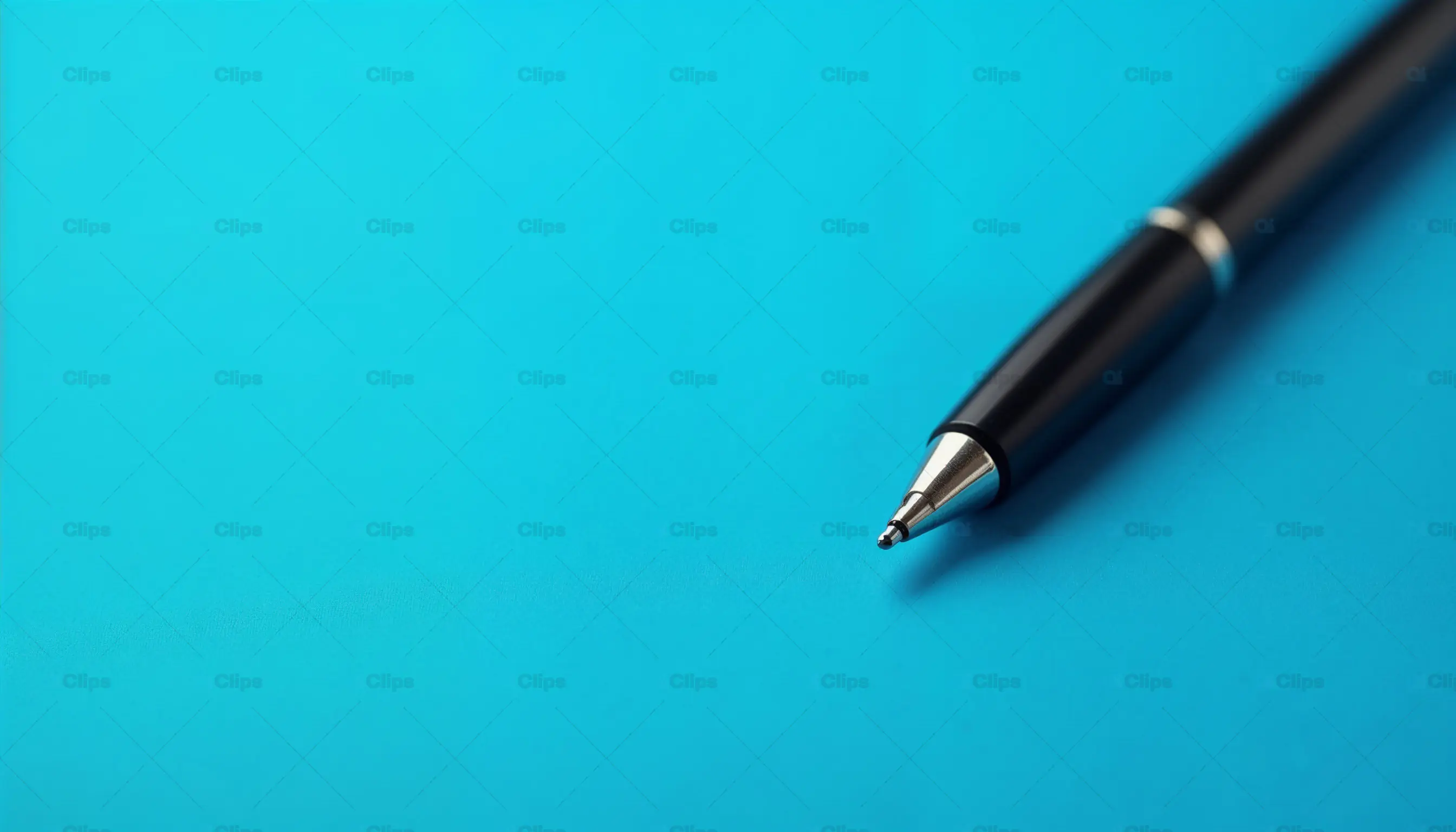 Black Pen on Blue Background