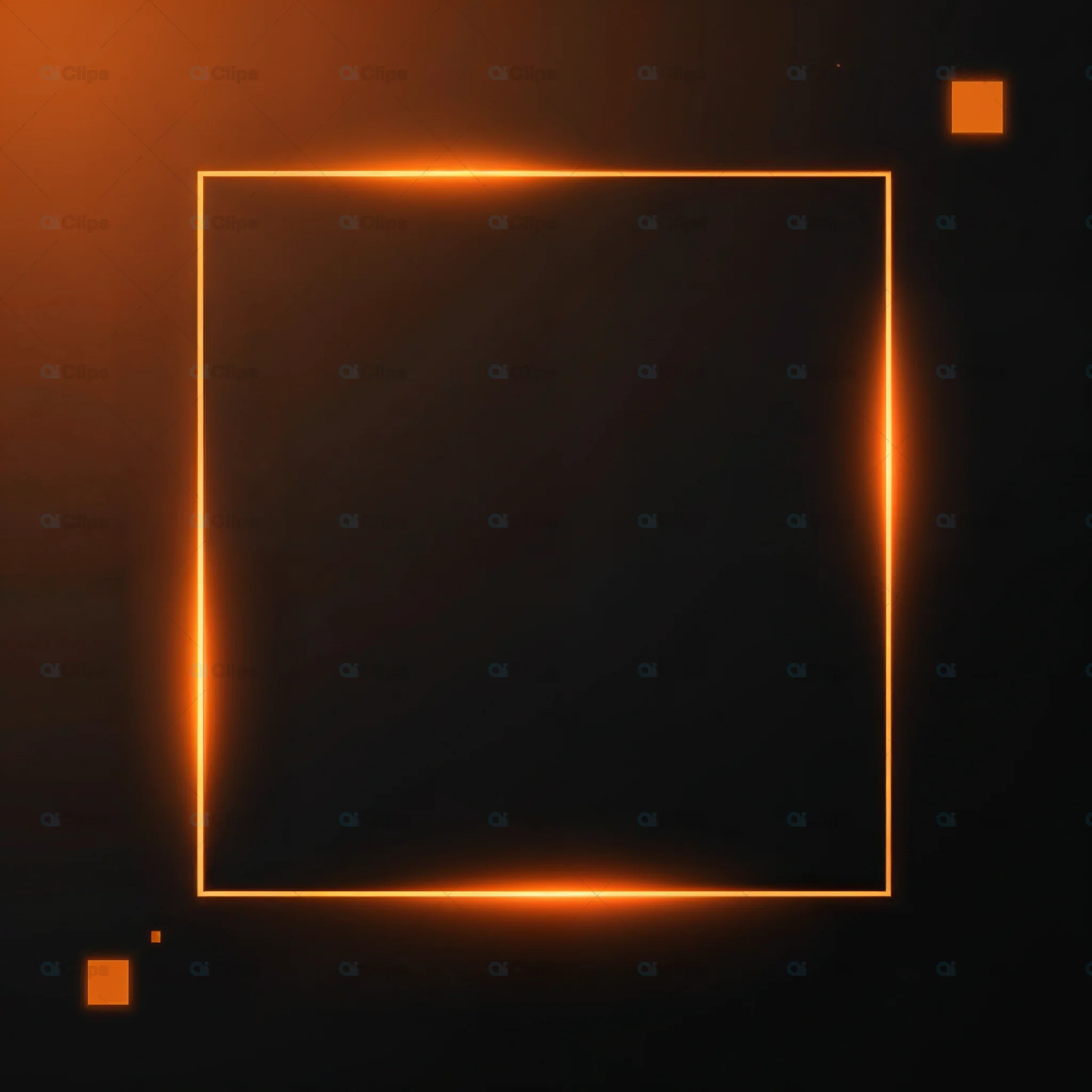 Orange Glow Abstract Square Frame