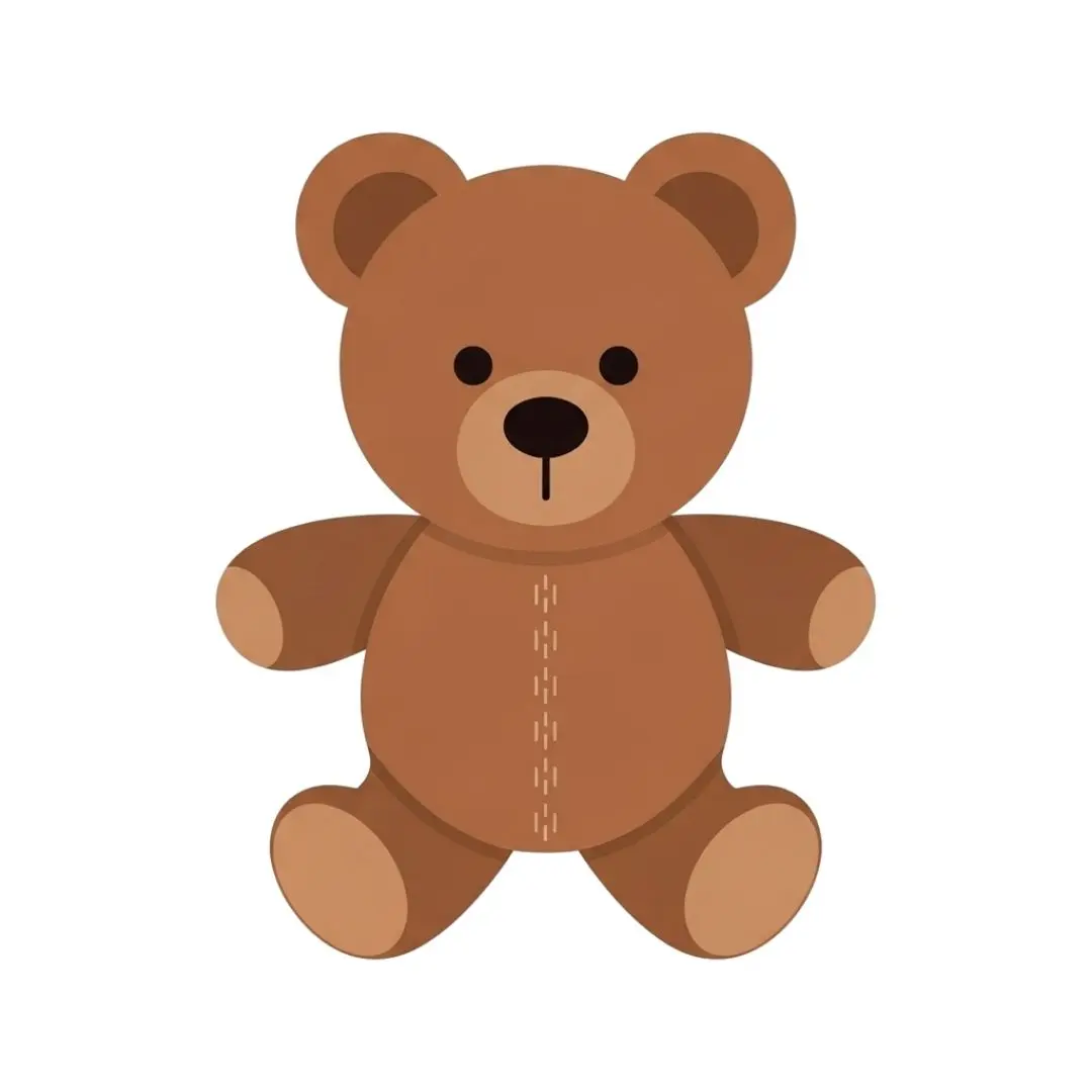 Adorable Brown Teddy Bear Stuffed Toy Clipart PNG