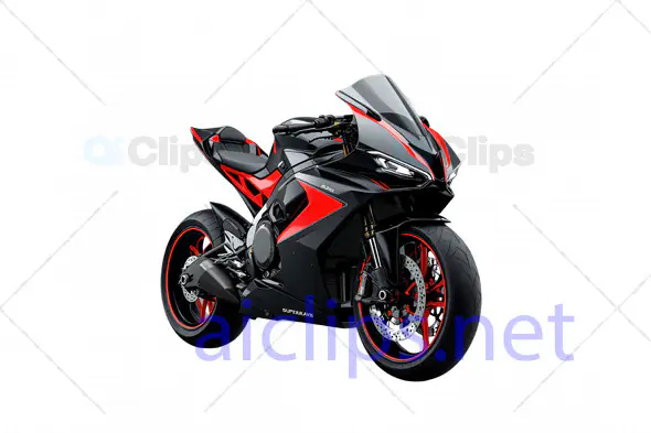 Red and Black High-Performance Sports Bike 3D Model