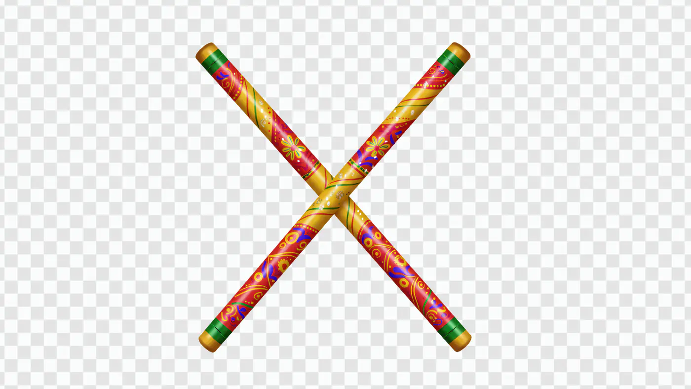 Vibrant Dandiya Sticks Festive Indian Dance Celebration Graphics