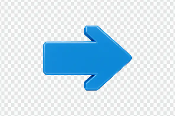 Sleek Blue Arrow Pointing Right PNG Clipart