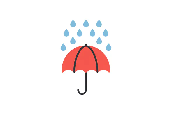 Flat Rainy Umbrella Icon