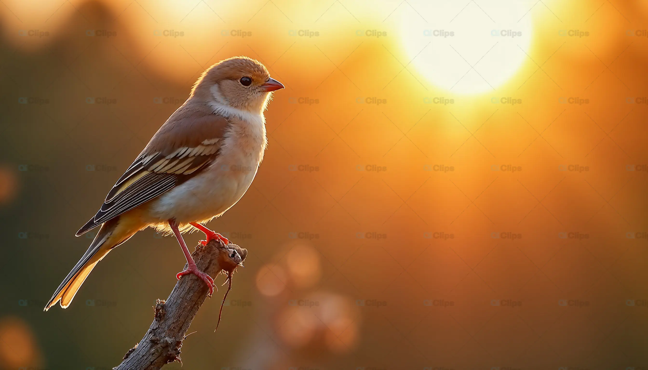Bird Perched at Sunset