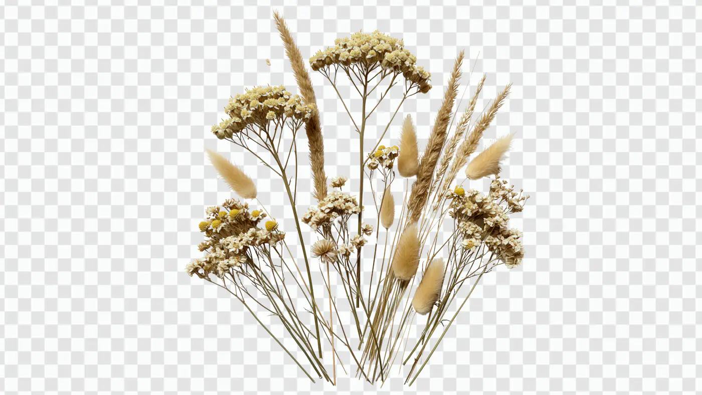 Elegant Dried Floral Arrangement PNG Clipart