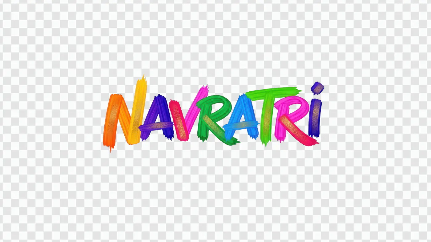 Vibrant Navratri Text Art Festive Indian Celebration Graphics