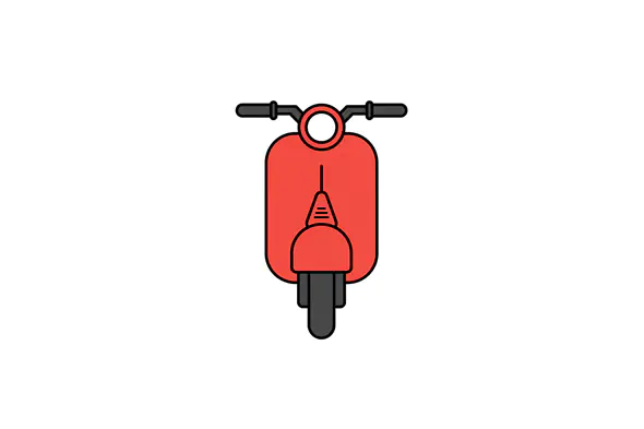 Vibrant Red Scooter Icon